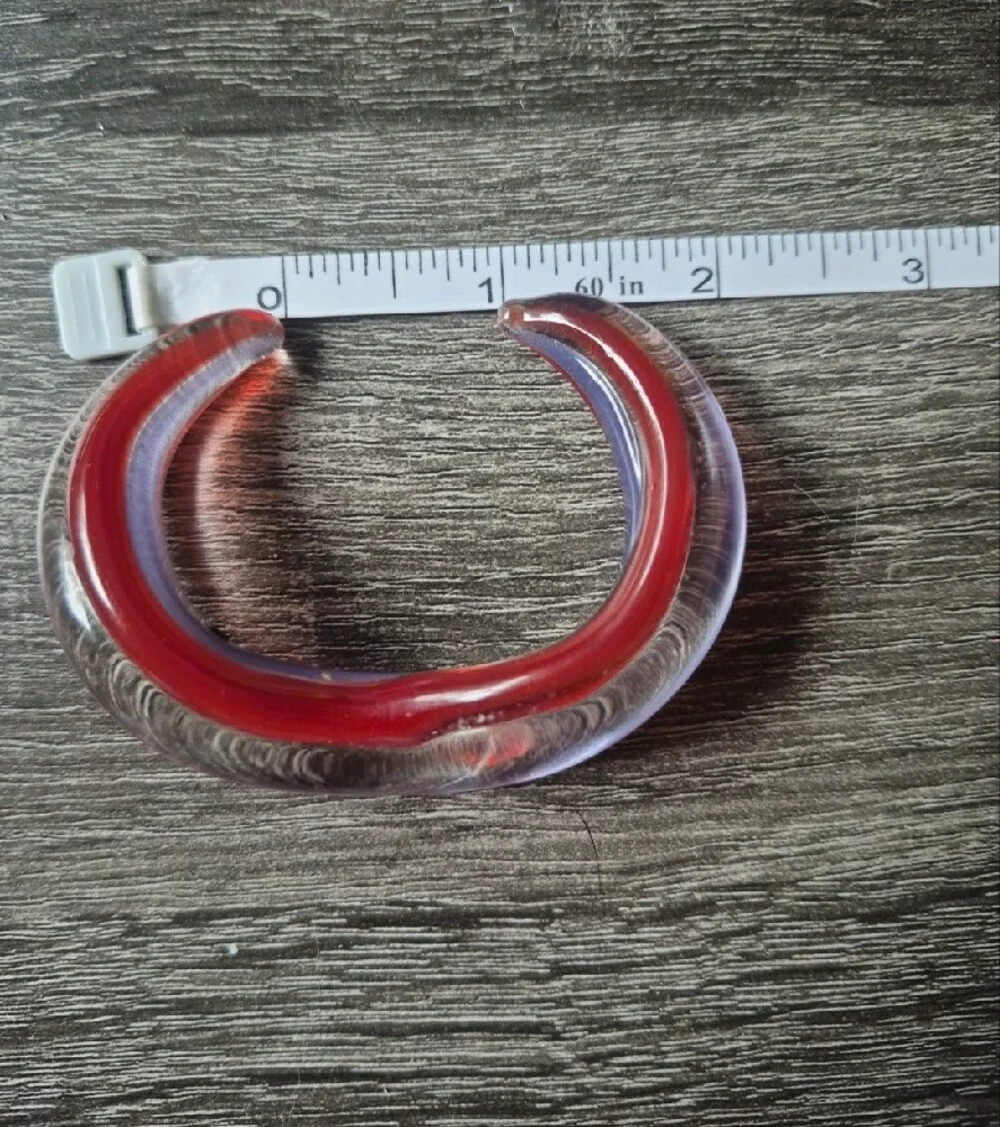 Glass Red Purple Cuff Bracelet 6